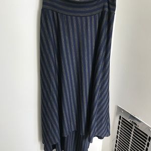 Striped High-Low Maxi Skirt - EUC